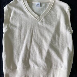 Zara Cream Knit Sweater Vest